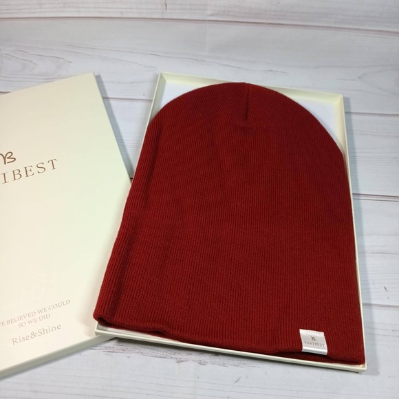 Yanibest Beanie‎ Hat - Knit Cuffed Winter Warm Acrylic Red - Picture 1 of 6